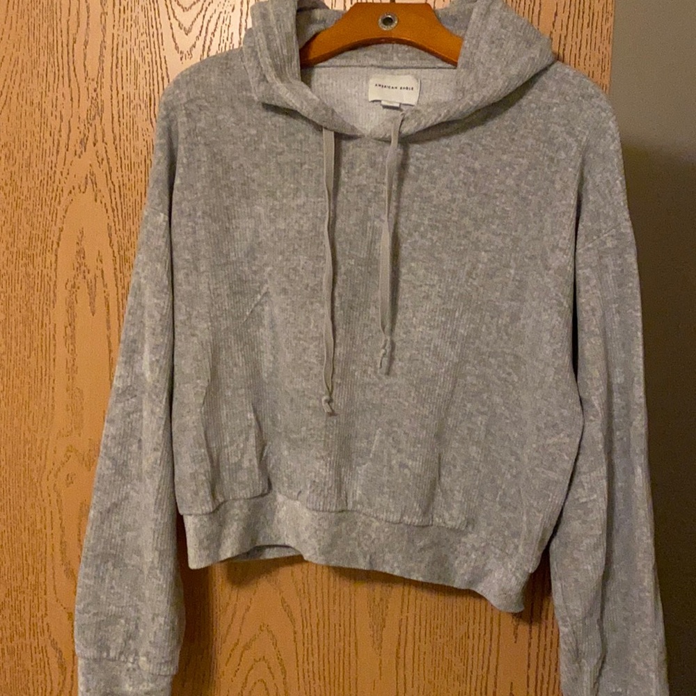 American eagle velour sweatshirt cropped large